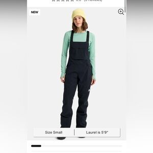 Burton Black Womens Snow Bibs Overalls